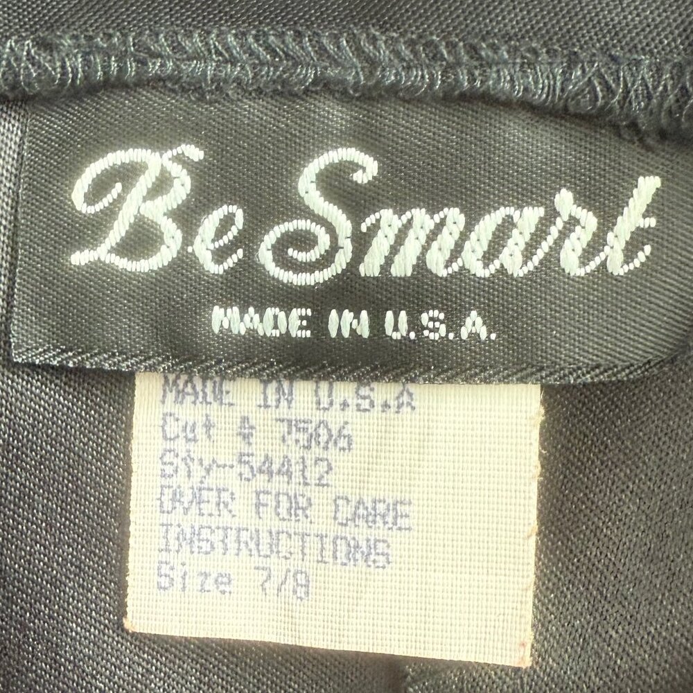 Be Smart Black Velvet Floral Mini Dress Size 7/8 - Picture 7 of 7